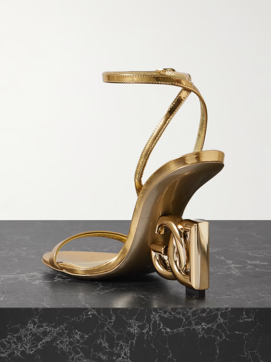 Formale embellished metallic leather sandals Formale embellished metallic leather sandals