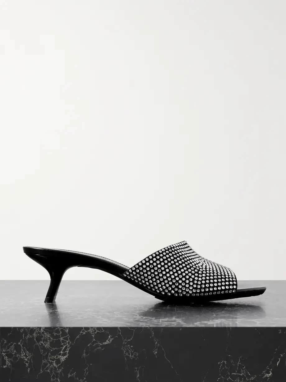 Petal crystal-embellished suede mules Petal crystal-embellished suede mules