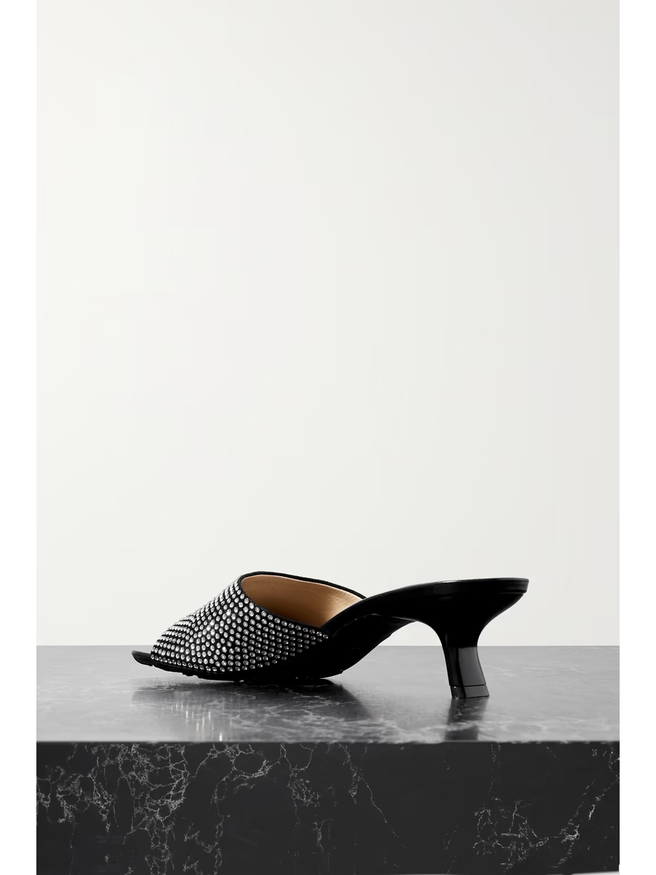 Petal crystal-embellished suede mules Petal crystal-embellished suede mules