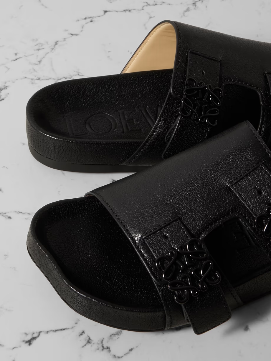 Ease embellished leather slides Ease embellished leather slides
