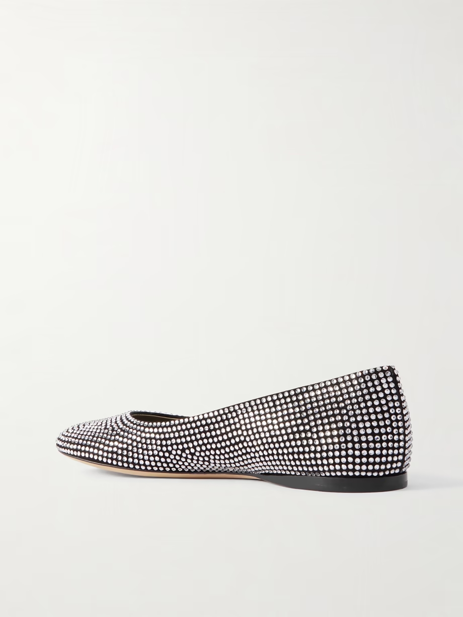 Crystal-embellished suede ballet flats Crystal-embellished suede ballet flats