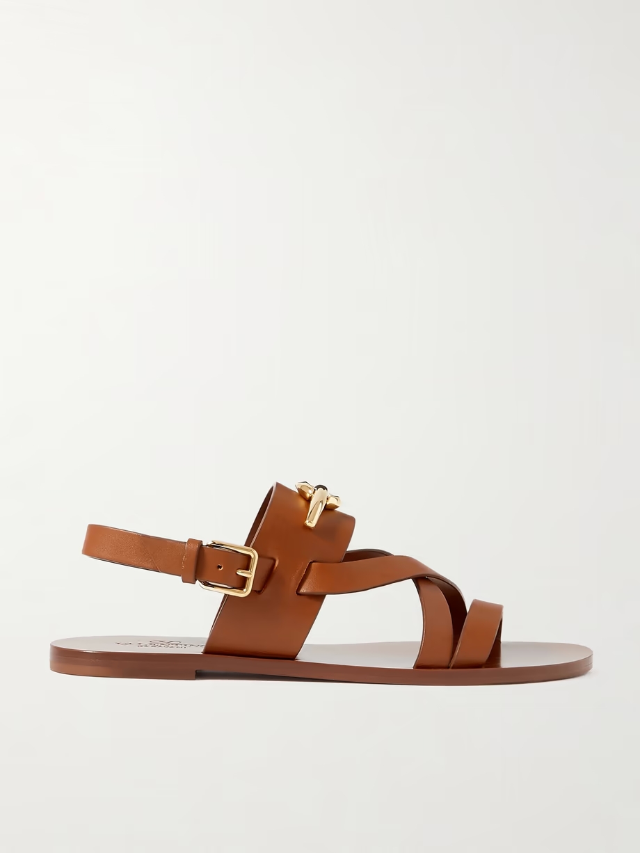 VLOGO embellished leather sandals VLOGO embellished leather sandals