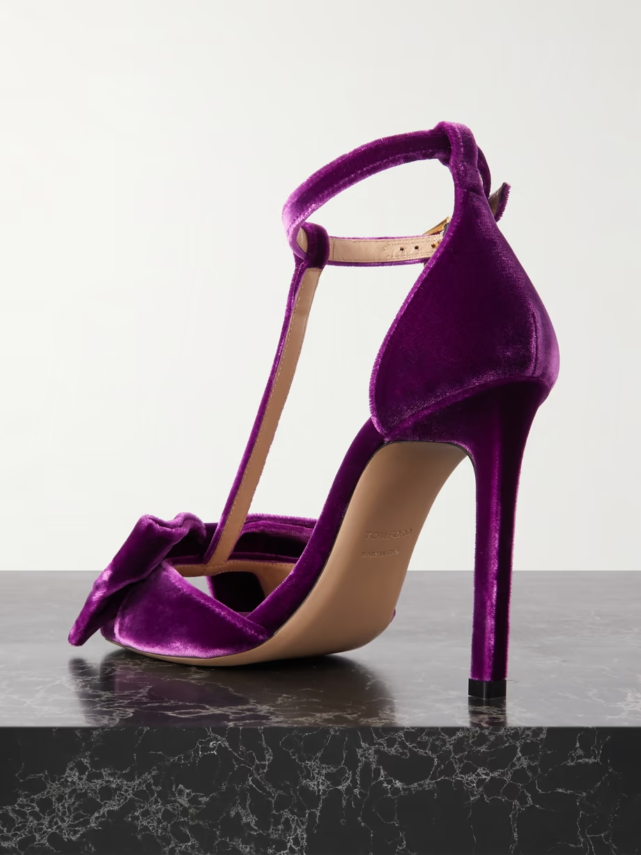 Brigitte bow-embellished velvet sandals Brigitte bow-embellished velvet sandals