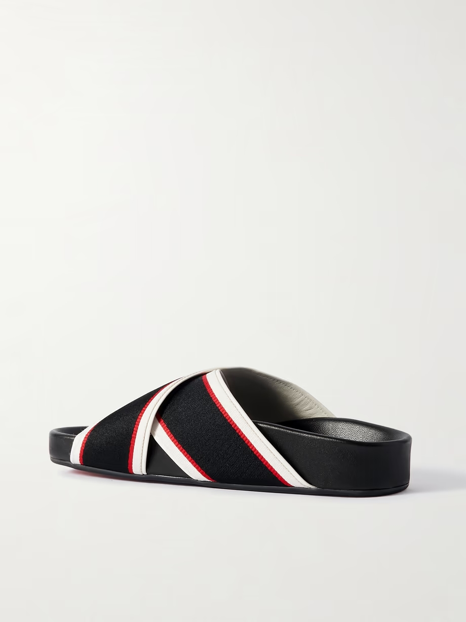 Hot Cross Bizz striped grosgrain slides Hot Cross Bizz striped grosgrain slides