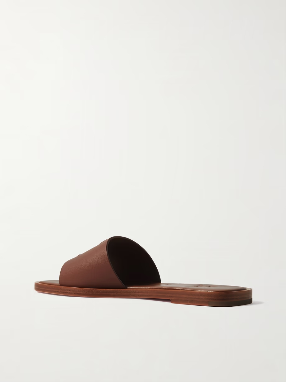 CL logo-embossed leather slides CL logo-embossed leather slides