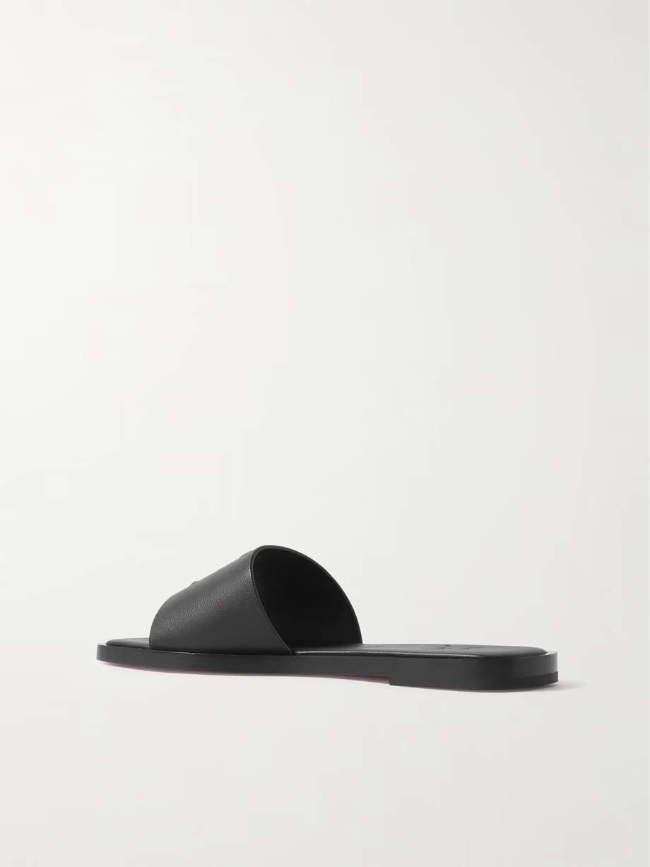 CL logo-embossed leather slides CL logo-embossed leather slides