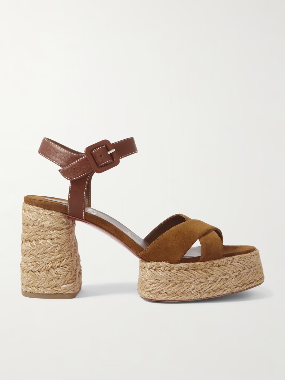 Calakala 70 leather and suede espadrille platform sandals Calakala 70 leather and suede espadrille platform sandals
