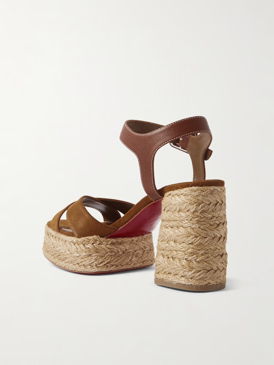 Calakala 70 leather and suede espadrille platform sandals Calakala 70 leather and suede espadrille platform sandals
