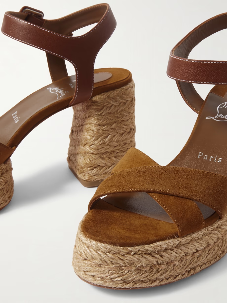 Calakala 70 leather and suede espadrille platform sandals Calakala 70 leather and suede espadrille platform sandals