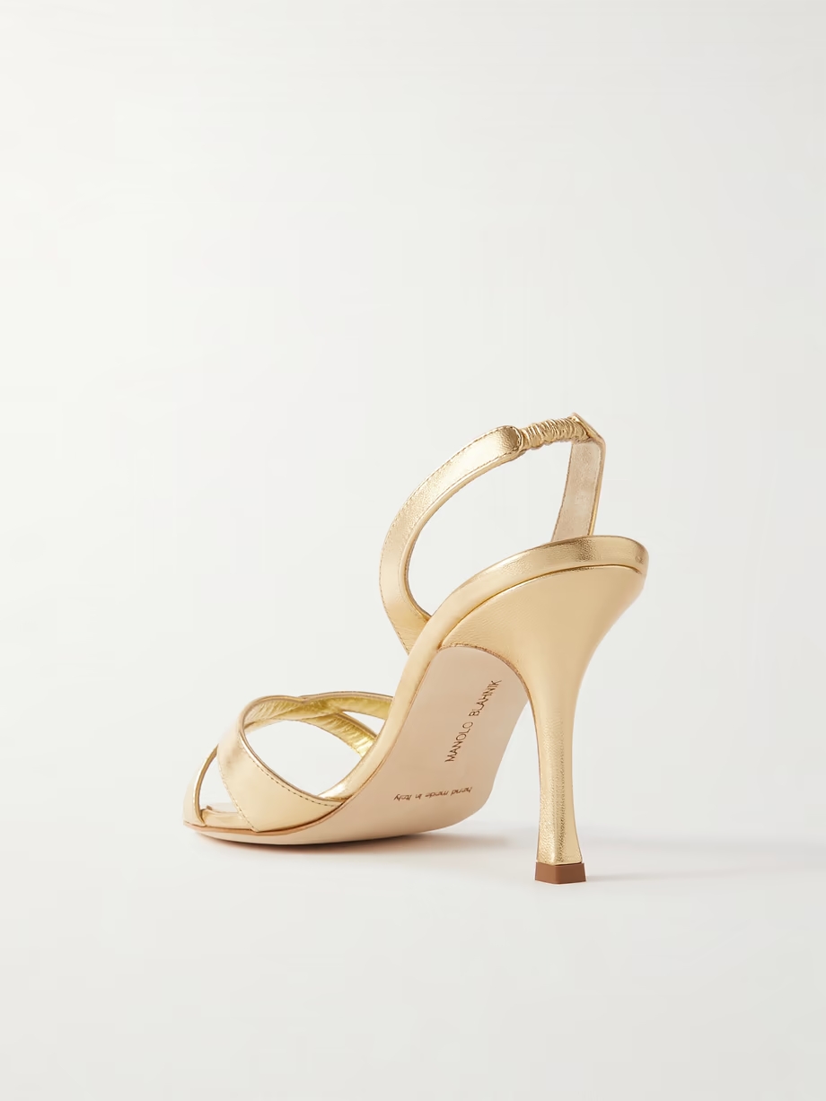 Callasli 90 metallic leather slingback sandals Callasli 90 metallic leather slingback sandals