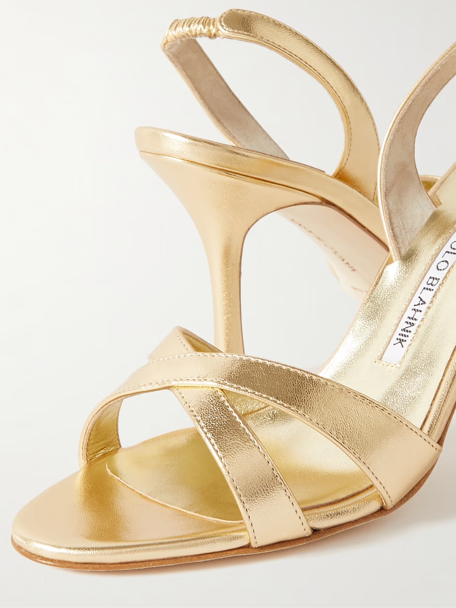 Callasli 90 metallic leather slingback sandals Callasli 90 metallic leather slingback sandals