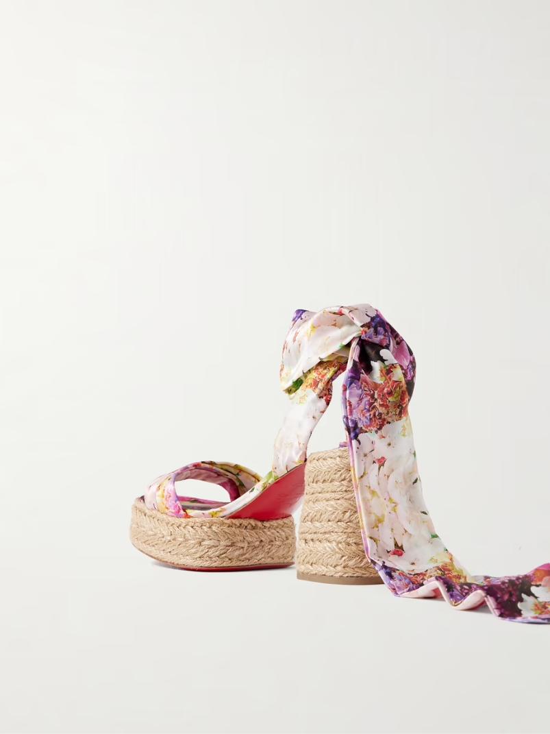 Mariza du Desert 95 floral-print satin espadrille platform sandals Mariza du Desert 95 floral-print satin espadrille platform sandals