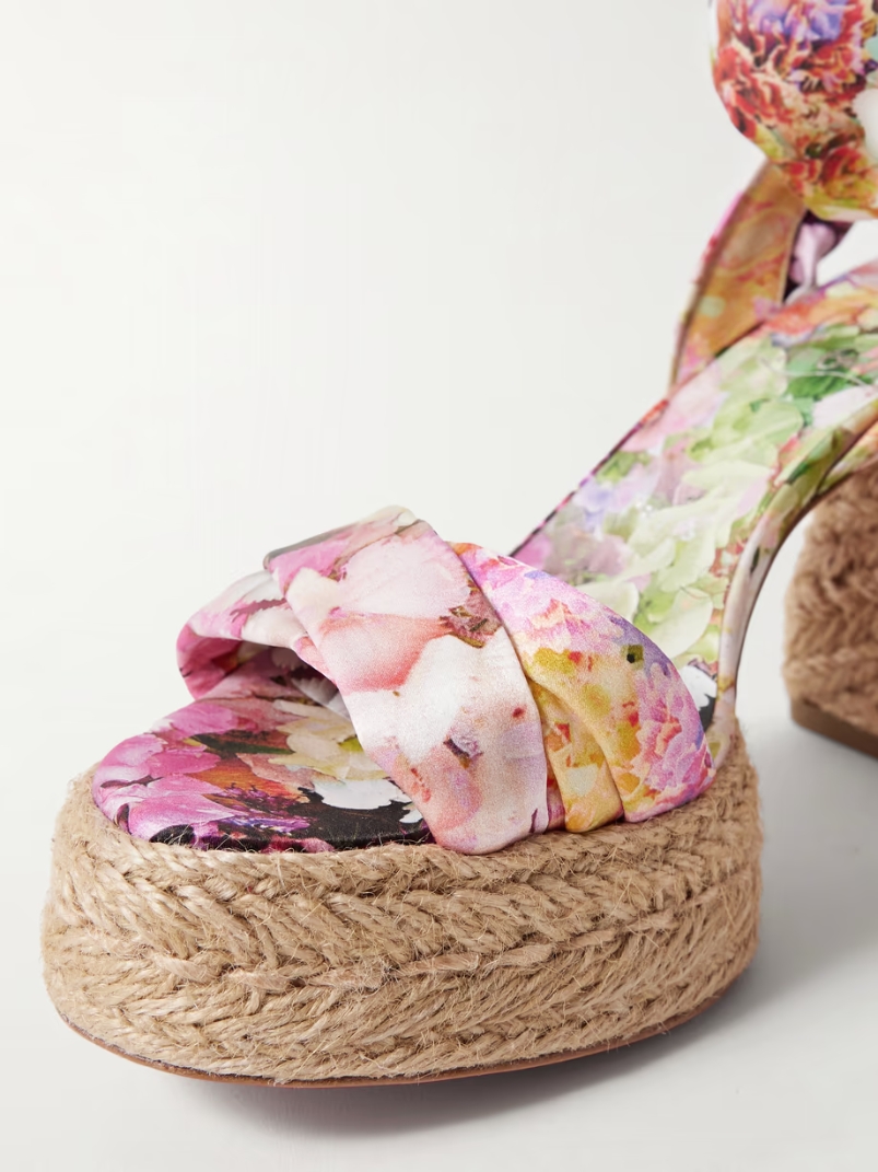 Mariza du Desert 95 floral-print satin espadrille platform sandals Mariza du Desert 95 floral-print satin espadrille platform sandals