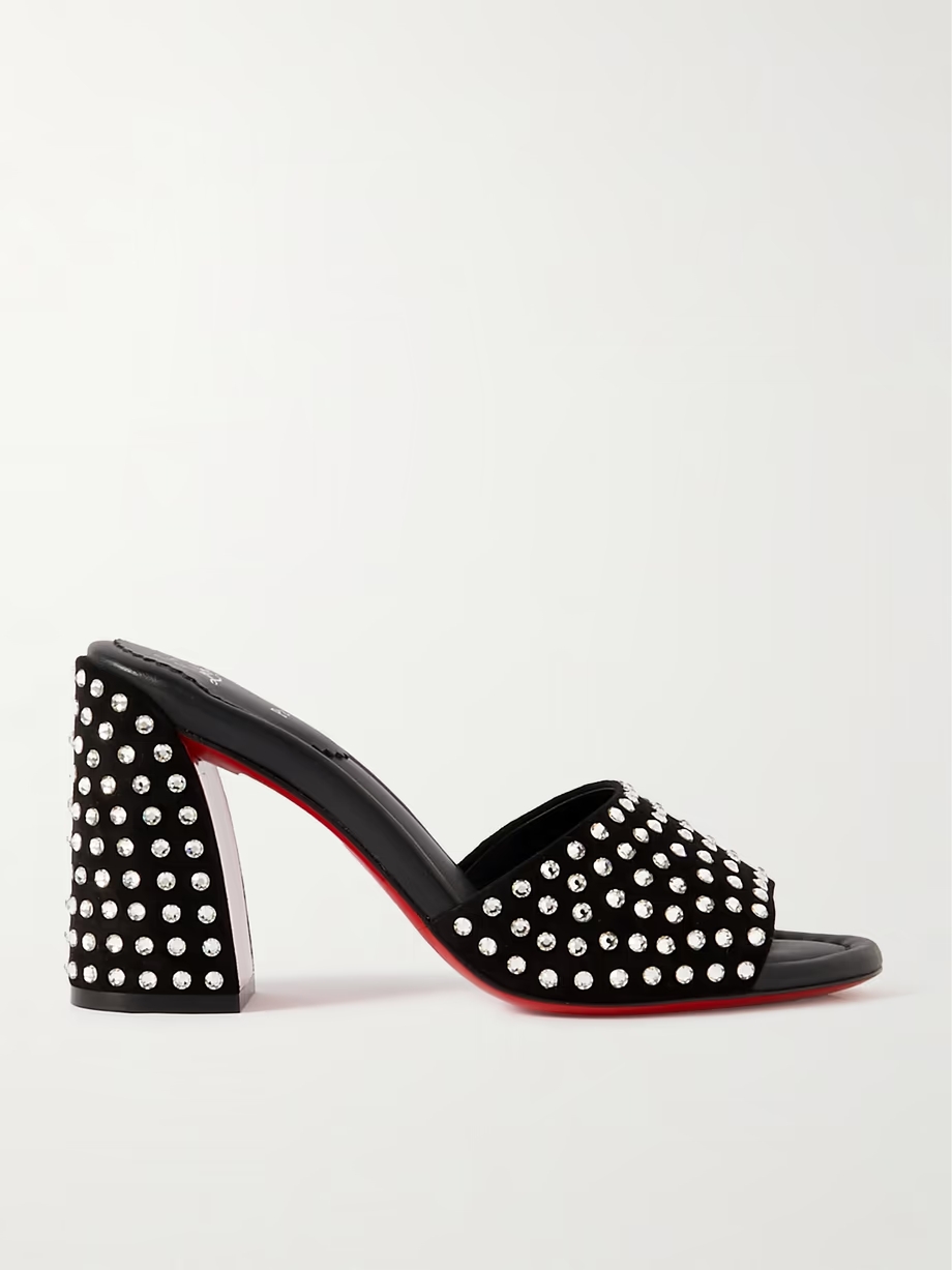Jane 85 crystal-embellished suede mules Jane 85 crystal-embellished suede mules