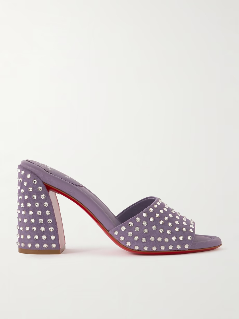Jane 85 crystal-embellished suede mules Jane 85 crystal-embellished suede mules