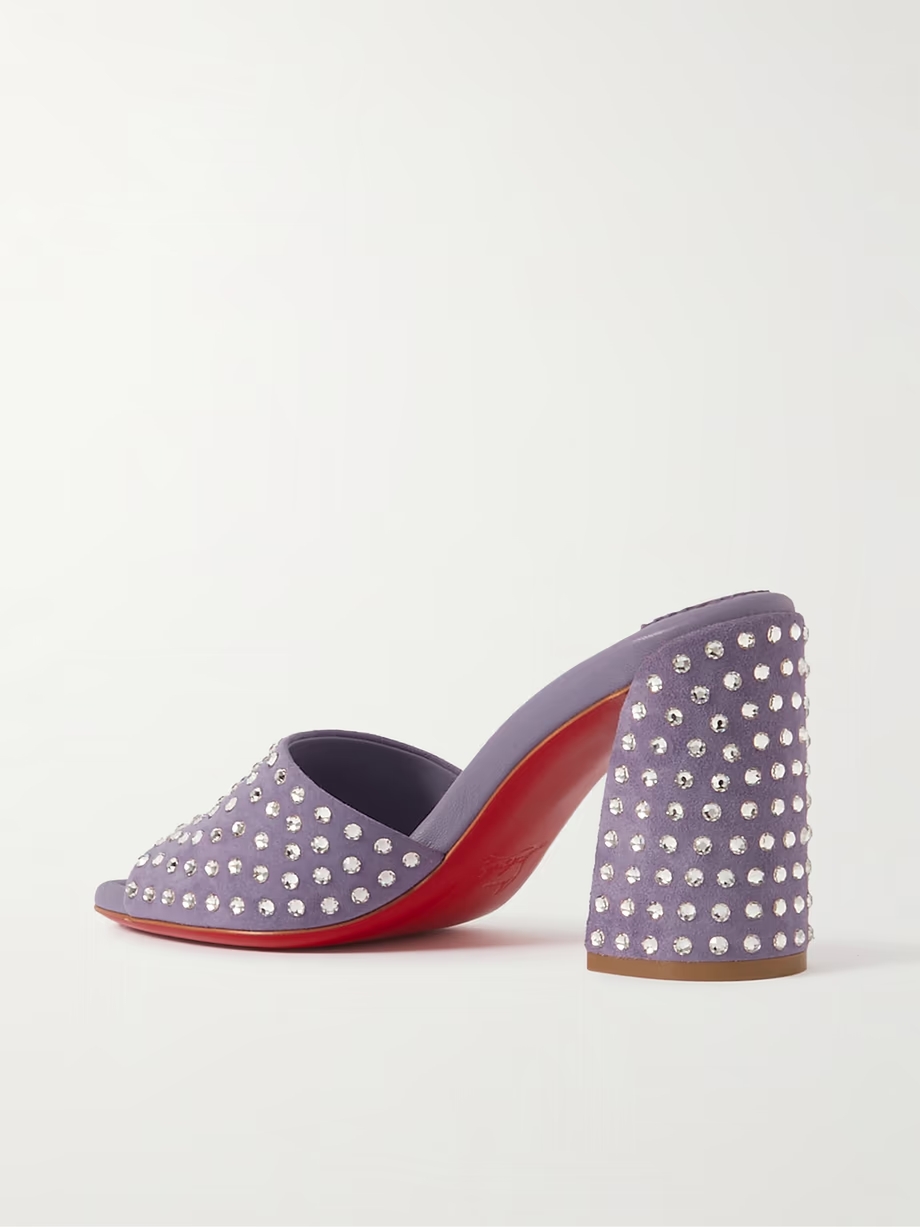 Jane 85 crystal-embellished suede mules Jane 85 crystal-embellished suede mules
