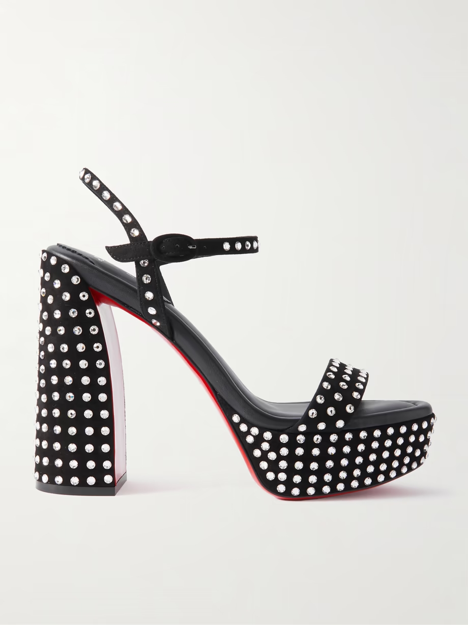 Movida Jane 130 crystal-embellished suede platform sandals Movida Jane 130 crystal-embellished suede platform sandals