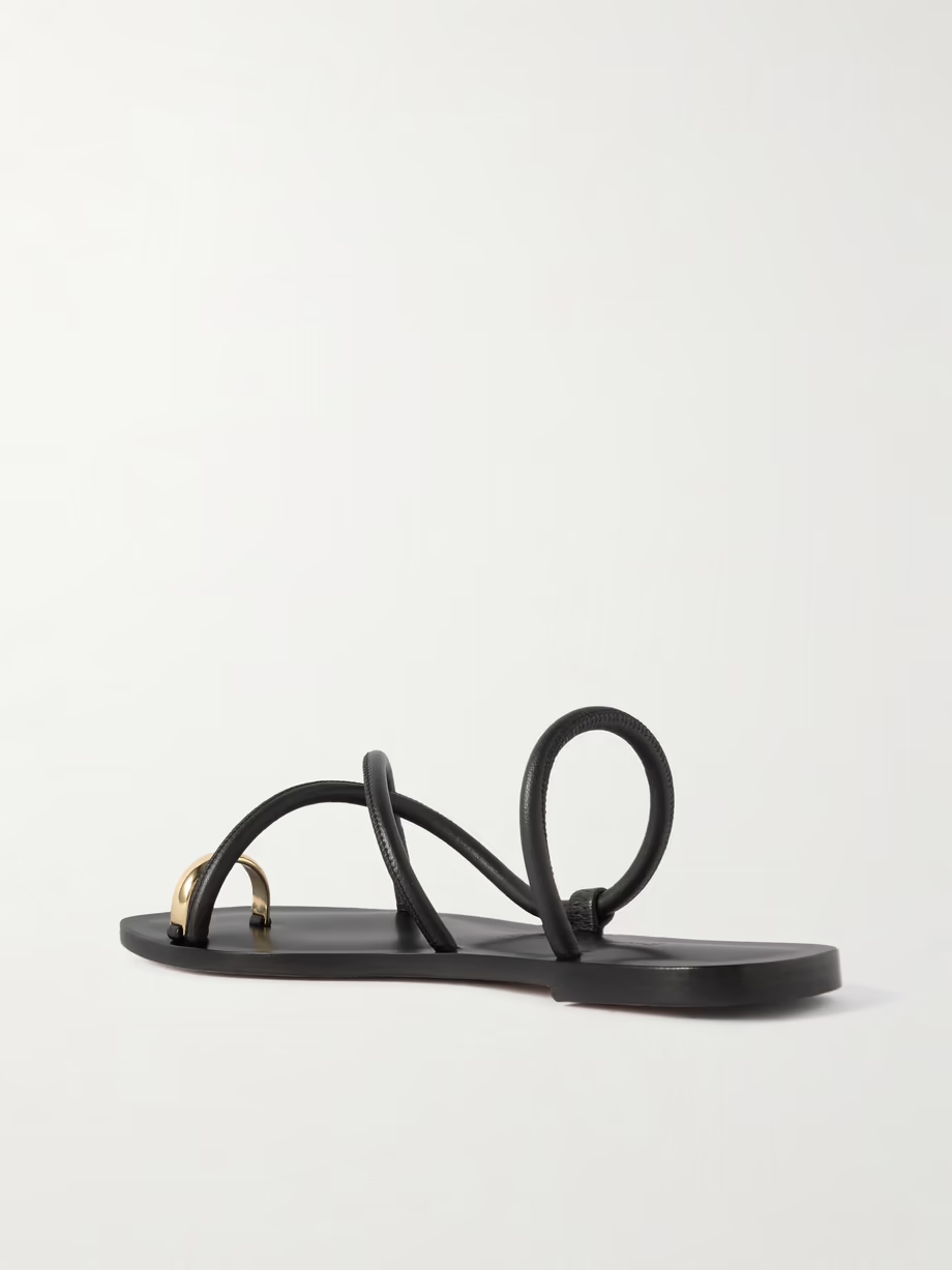 Laurie gold-tone and leather sandals Laurie gold-tone and leather sandals