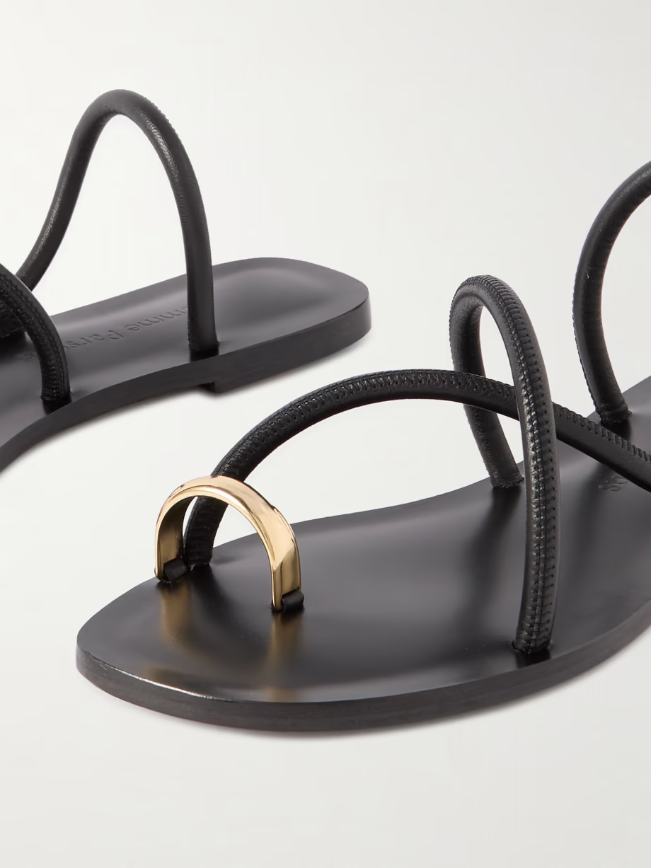 Laurie gold-tone and leather sandals Laurie gold-tone and leather sandals