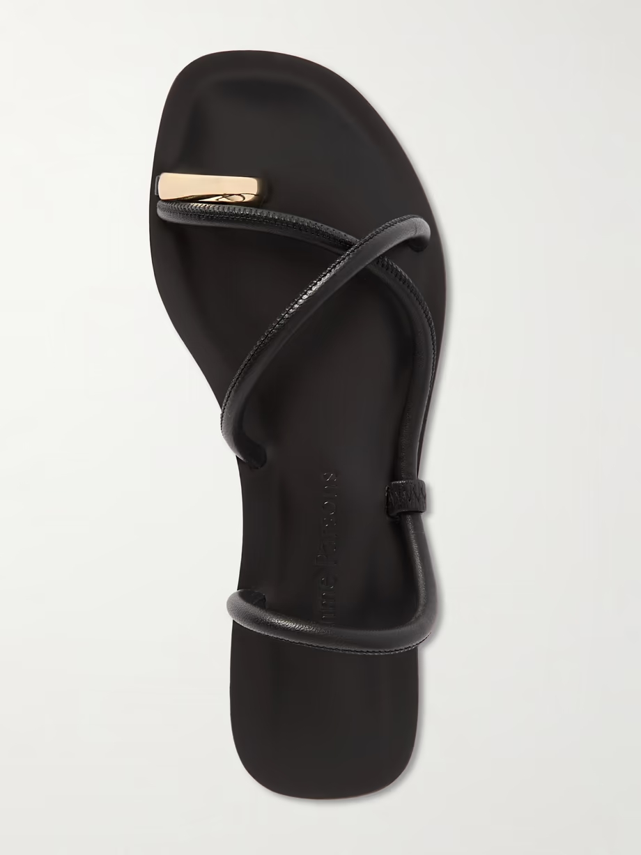 Laurie gold-tone and leather sandals Laurie gold-tone and leather sandals