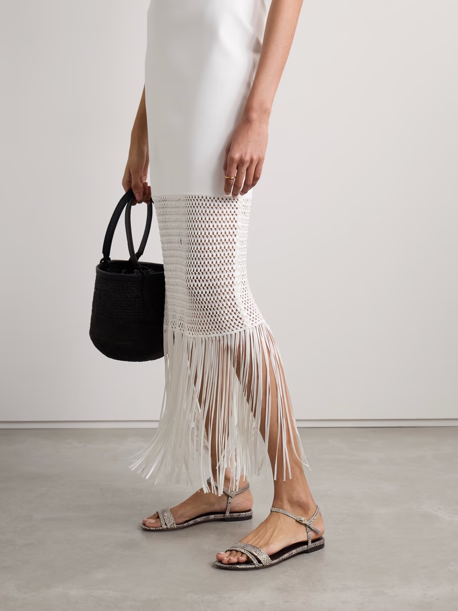 Simple snake-effect leather sandals Simple snake-effect leather sandals