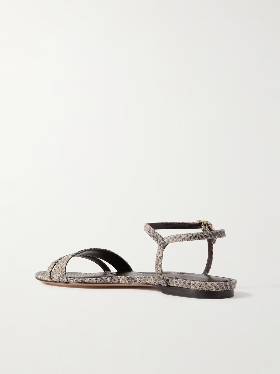 Simple snake-effect leather sandals Simple snake-effect leather sandals