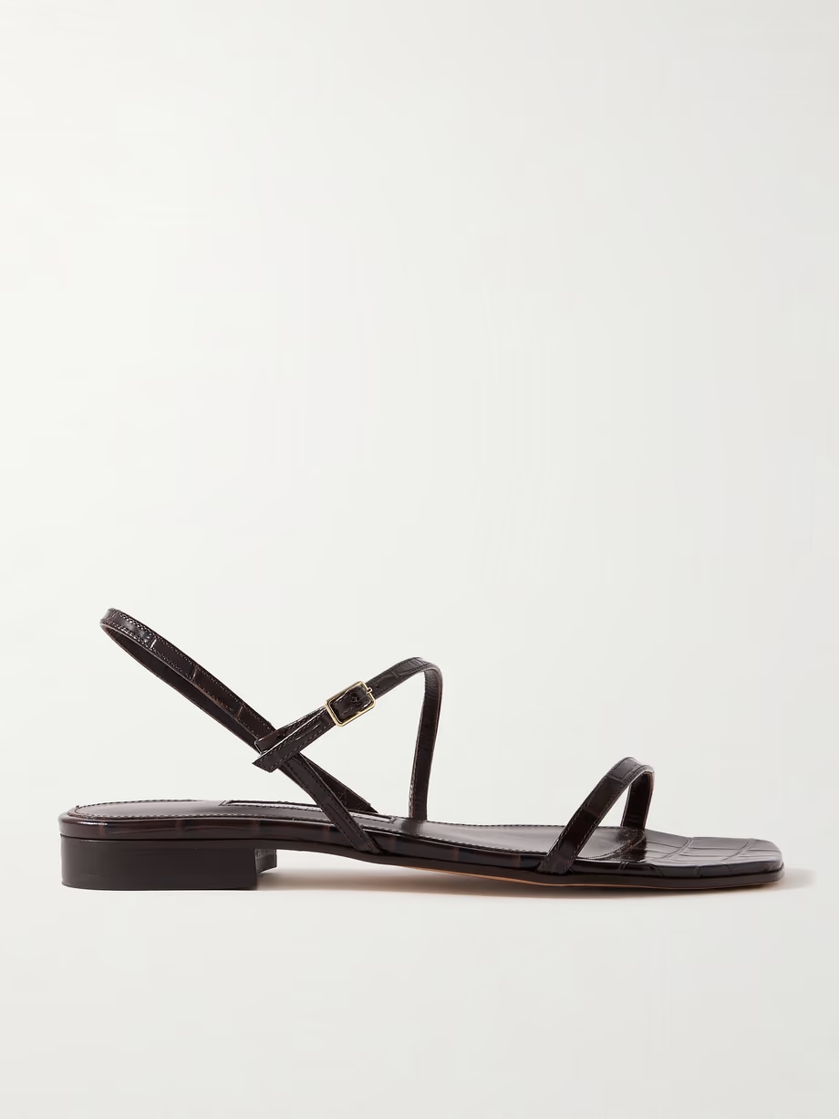 Hope croc-effect leather sandals Hope croc-effect leather sandals