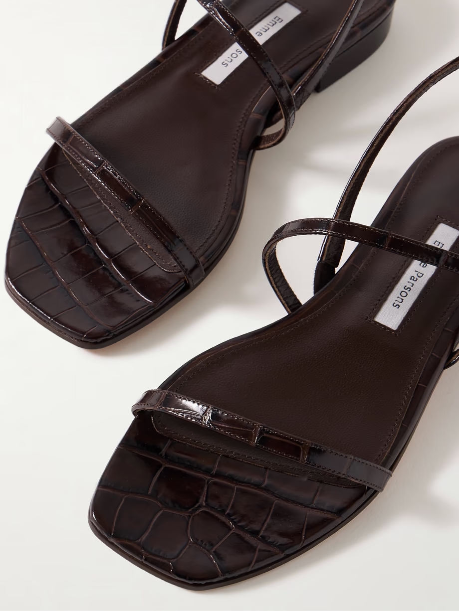 Hope croc-effect leather sandals Hope croc-effect leather sandals