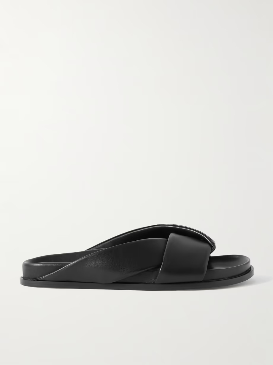 Leather slides Leather slides