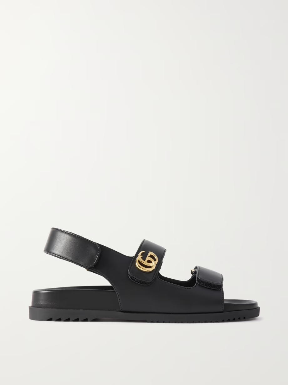 Moritz logo-embellished leather slingback sandals Moritz logo-embellished leather slingback sandals
