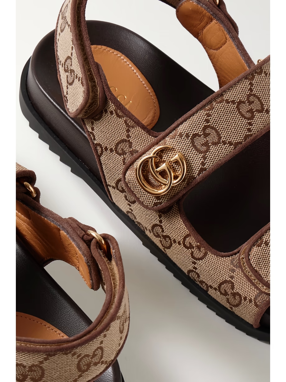 Moritz embellished canvas-jacquard slingback sandals Moritz embellished canvas-jacquard slingback sandals