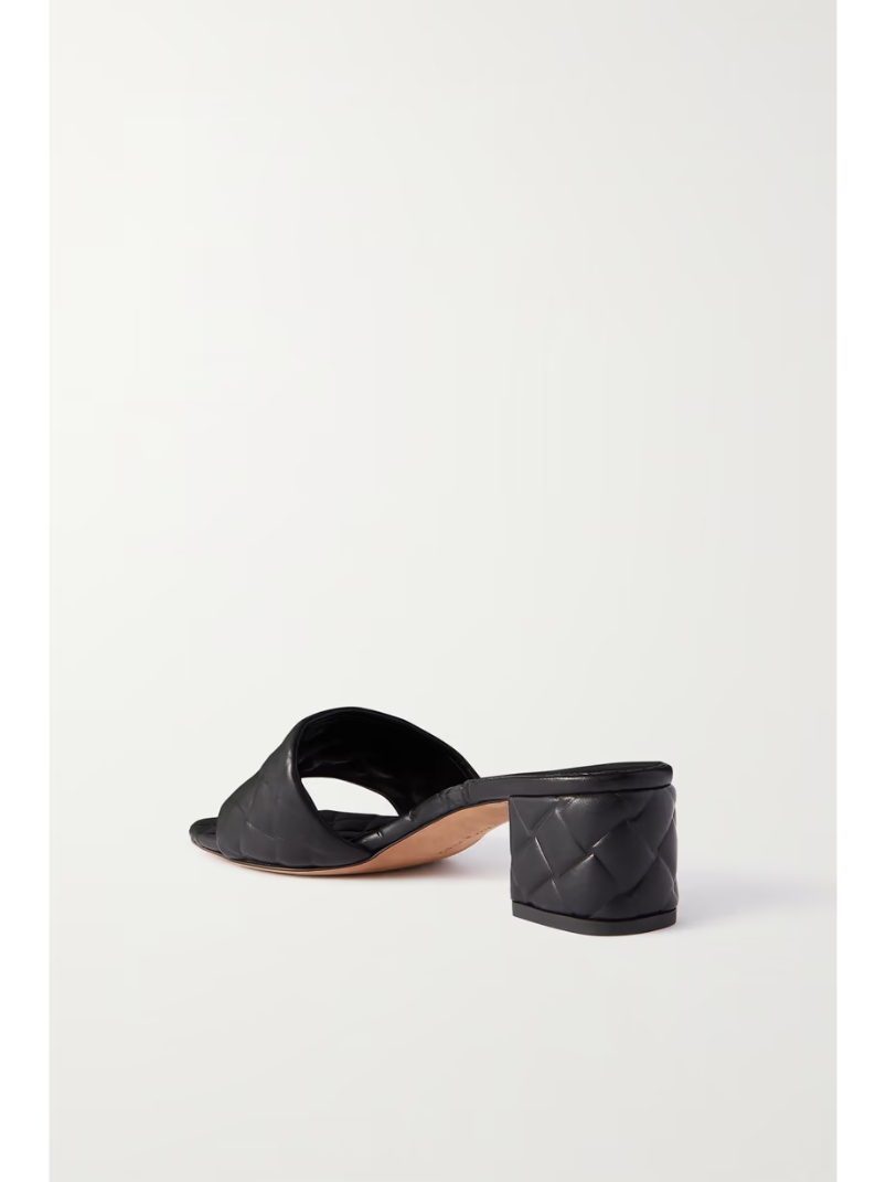 Quilted leather mules Quilted leather mules