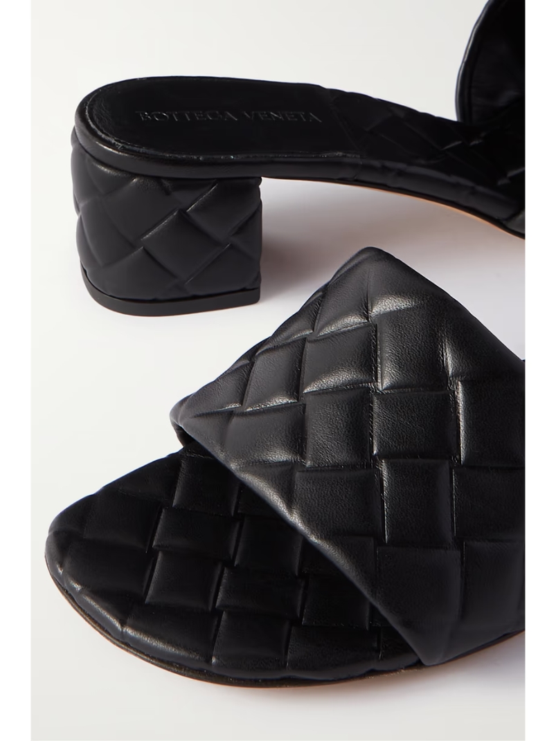 Quilted leather mules Quilted leather mules