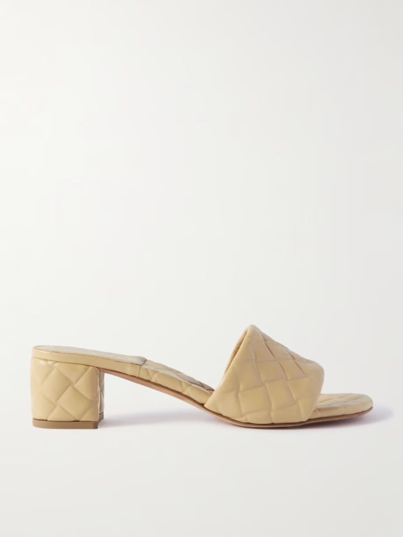 Quilted leather mules Quilted leather mules
