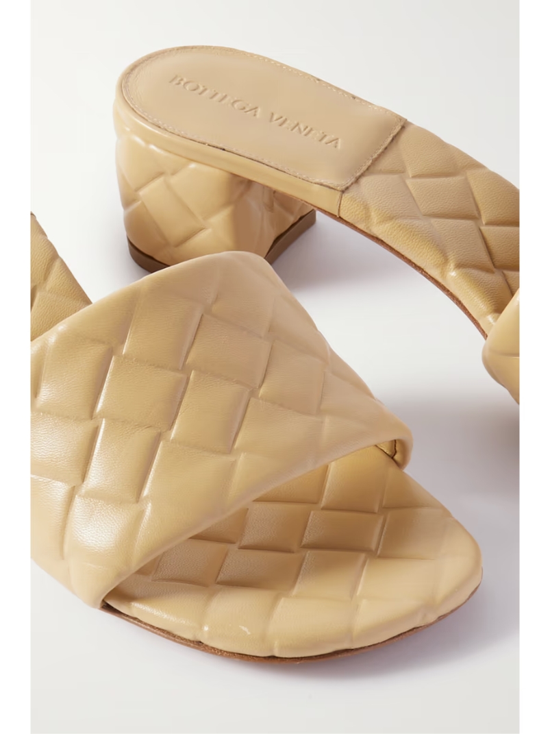Quilted leather mules Quilted leather mules