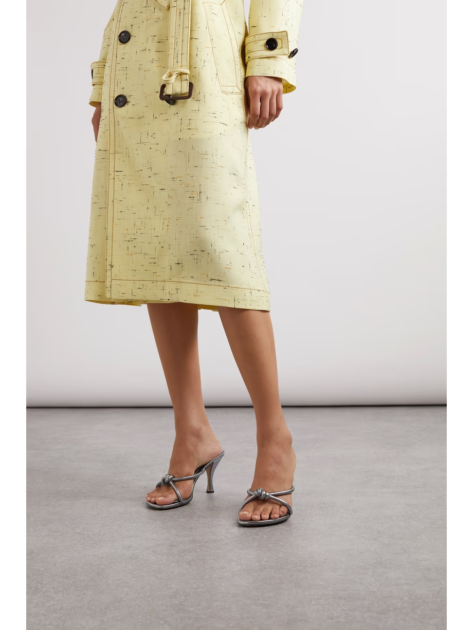 Blink knotted metallic leather mules Blink knotted metallic leather mules