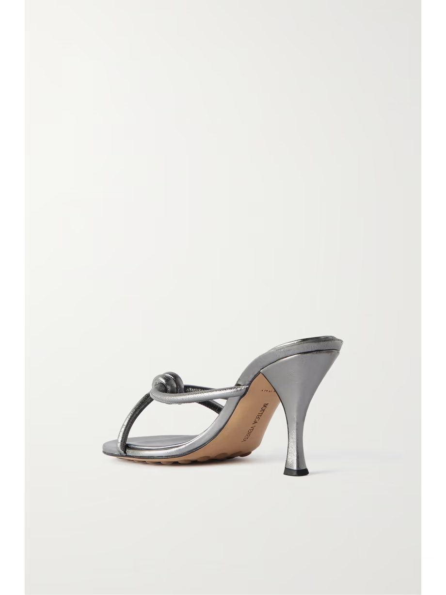 Blink knotted metallic leather mules Blink knotted metallic leather mules