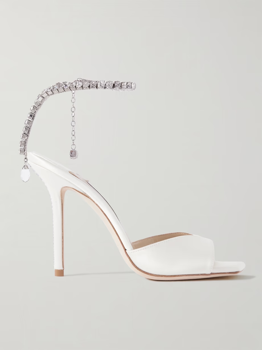 Saeda 100 crystal-embellished satin sandals Saeda 100 crystal-embellished satin sandals