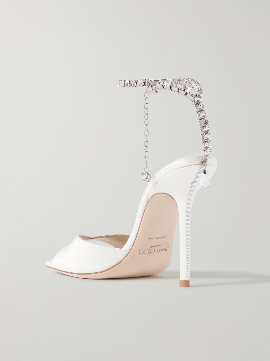 Saeda 100 crystal-embellished satin sandals Saeda 100 crystal-embellished satin sandals