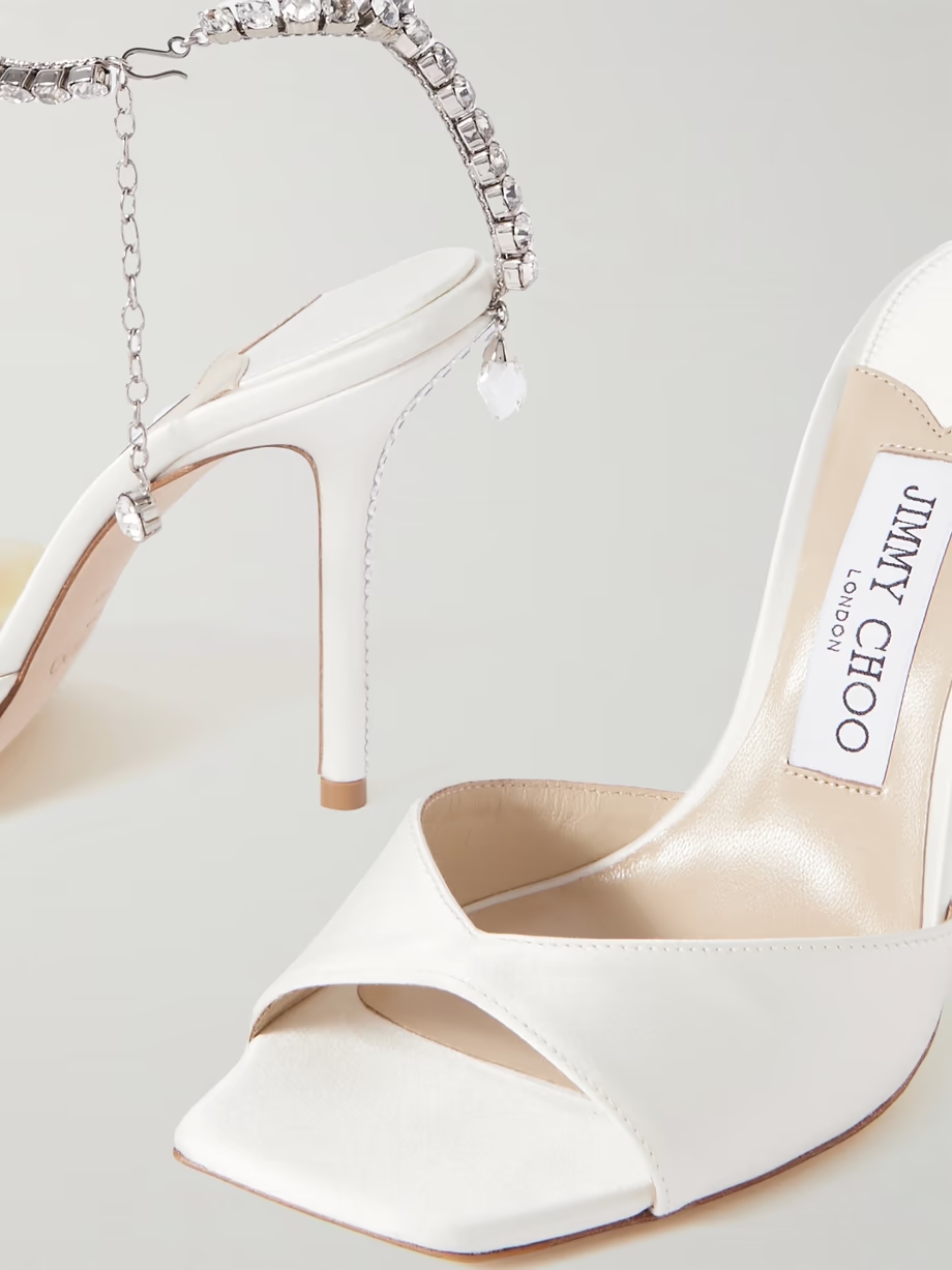 Saeda 100 crystal-embellished satin sandals Saeda 100 crystal-embellished satin sandals