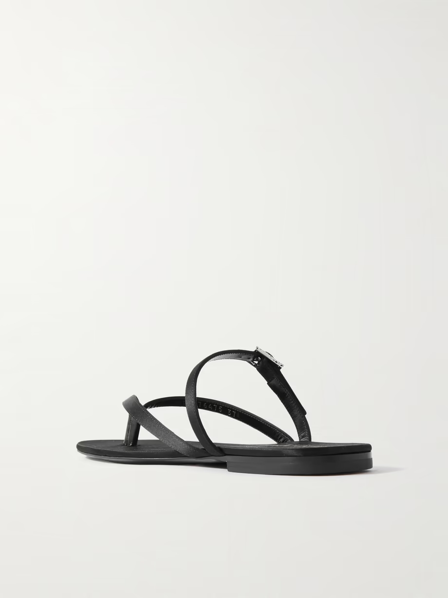 Laszlo buckle-embellished satin sandals Laszlo buckle-embellished satin sandals
