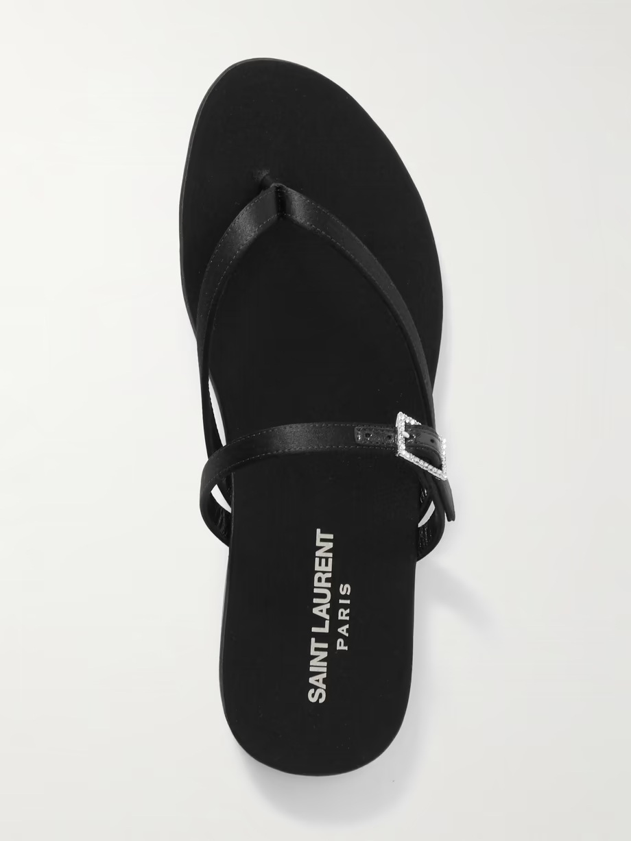 Laszlo buckle-embellished satin sandals Laszlo buckle-embellished satin sandals