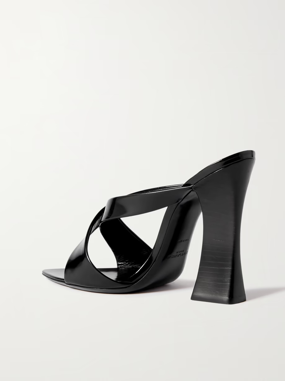 Eva glossed-leather mules Eva glossed-leather mules