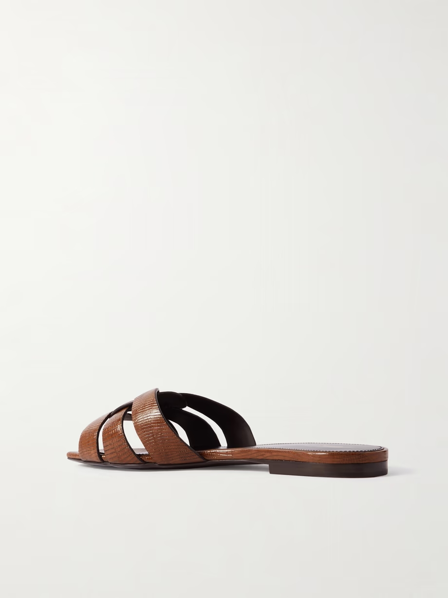 Tribute lizard-effect leather slides Tribute lizard-effect leather slides