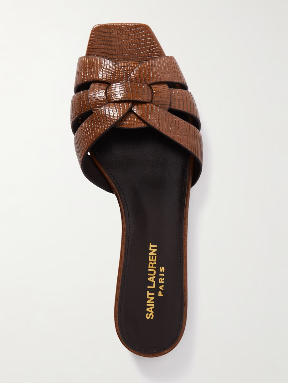 Tribute lizard-effect leather slides Tribute lizard-effect leather slides