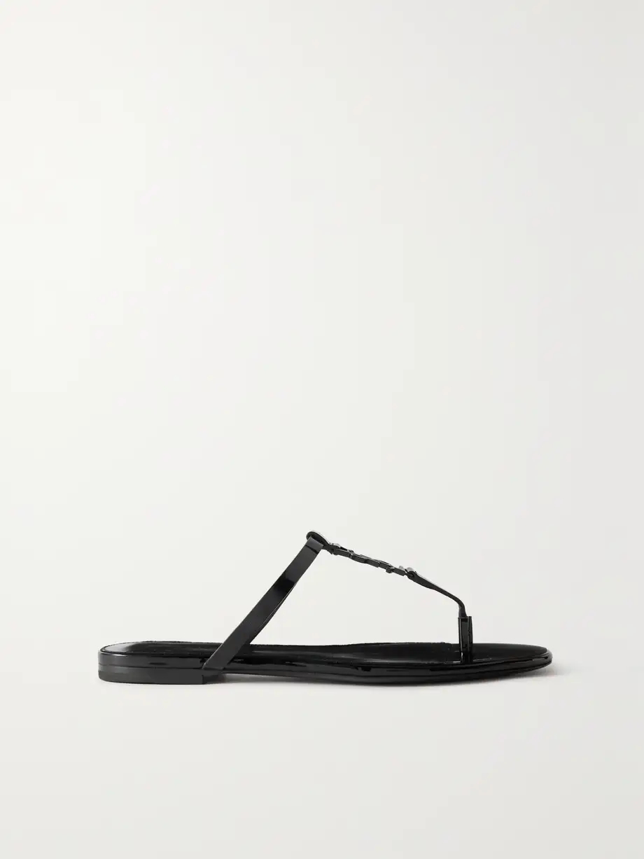 Cassandra logo-embellished patent-leather sandals Cassandra logo-embellished patent-leather sandals