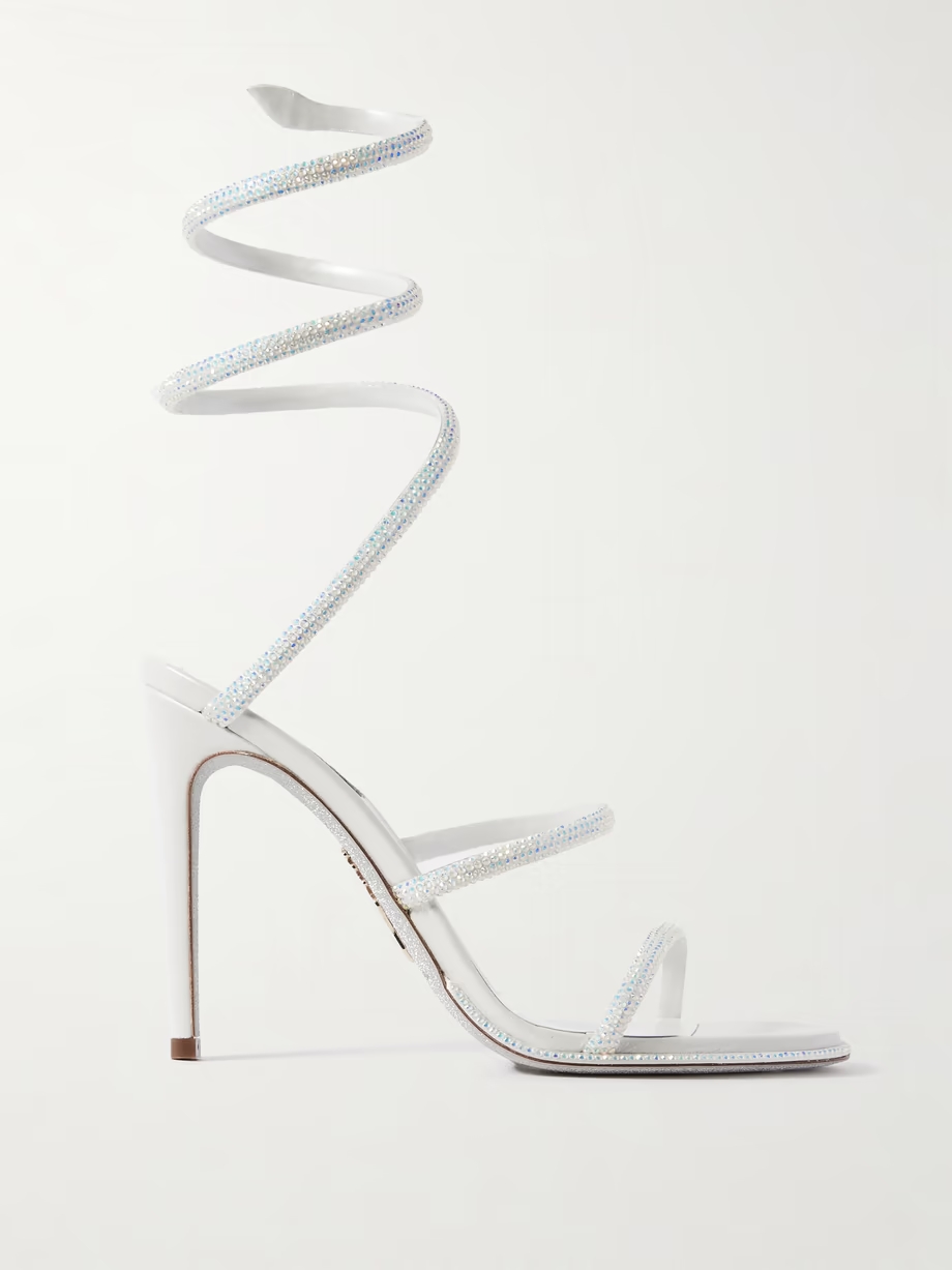 Cleo crystal-embellished satin sandals Cleo crystal-embellished satin sandals