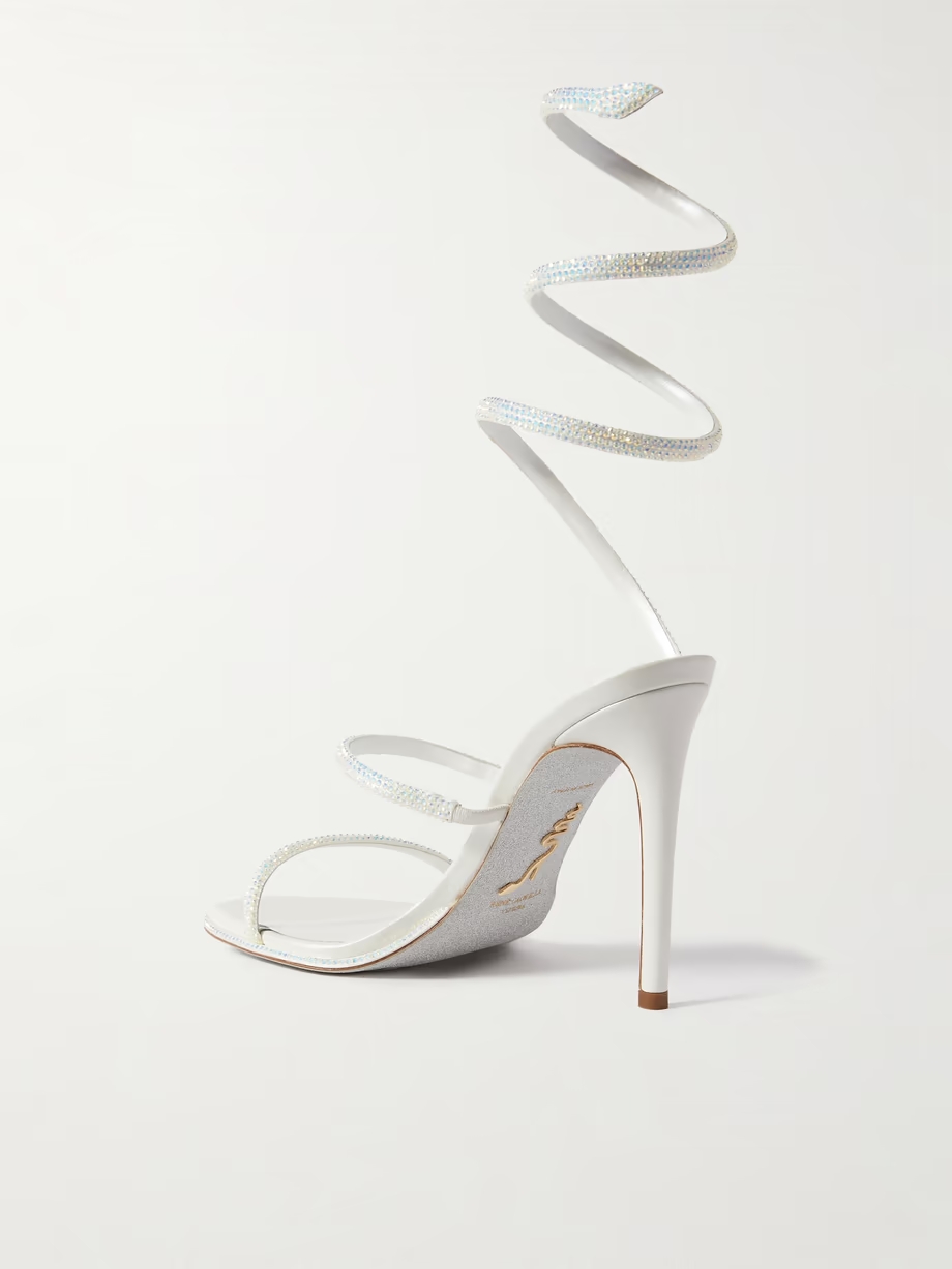 Cleo crystal-embellished satin sandals Cleo crystal-embellished satin sandals
