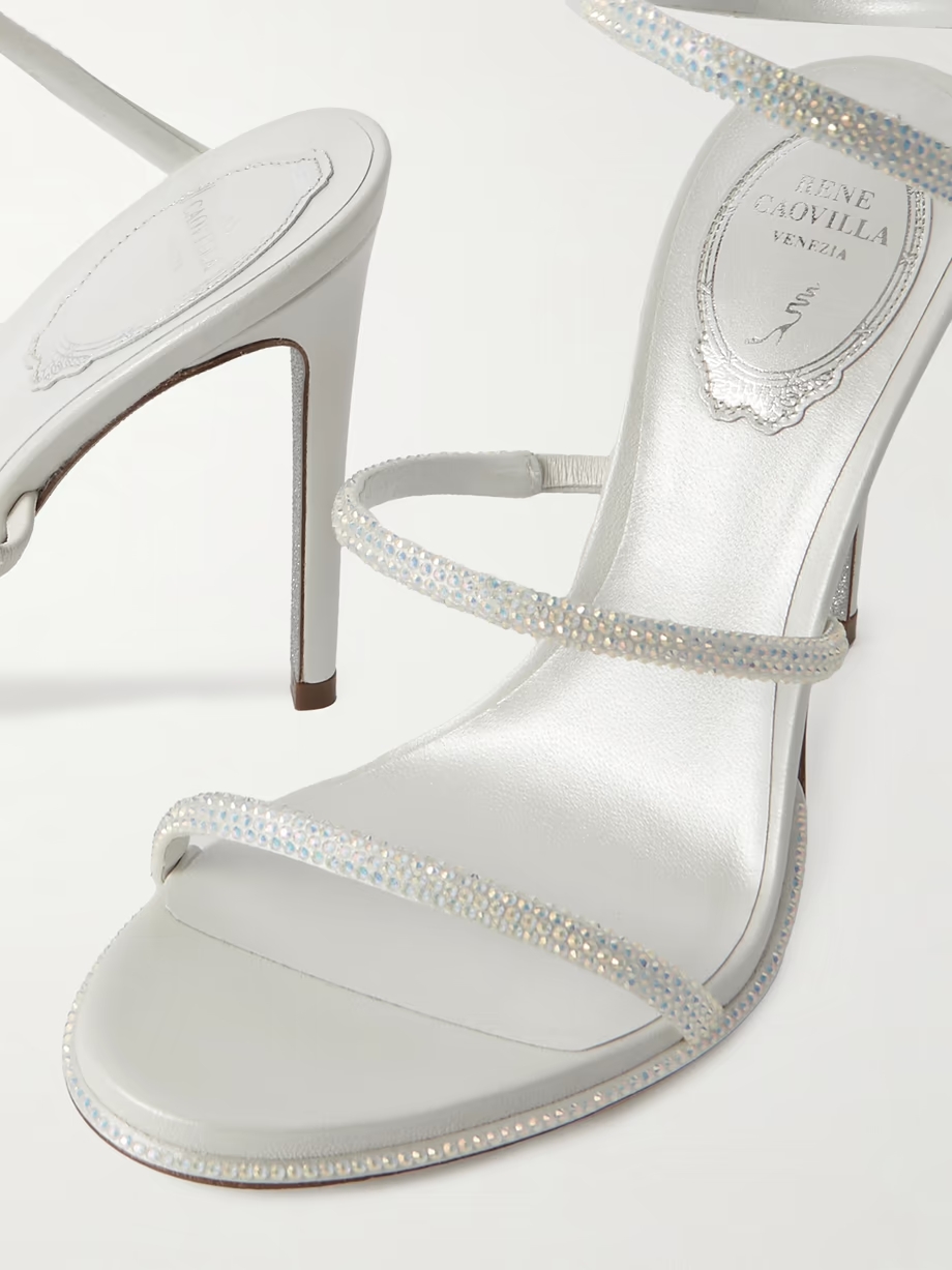 Cleo crystal-embellished satin sandals Cleo crystal-embellished satin sandals