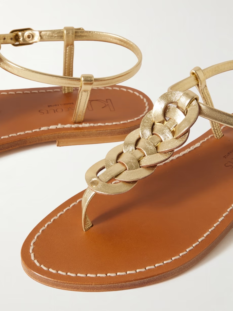 Lemovis woven metallic leather sandals Lemovis woven metallic leather sandals